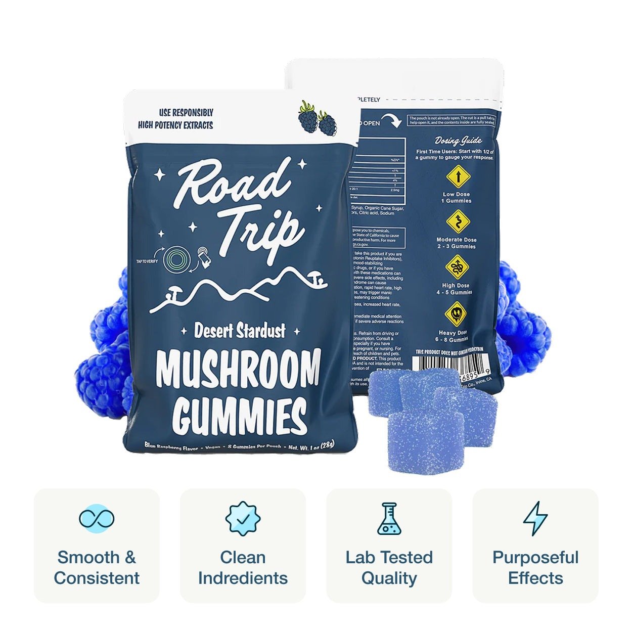 Desert Stardust Mushroom Gummies - Blue Raspberry