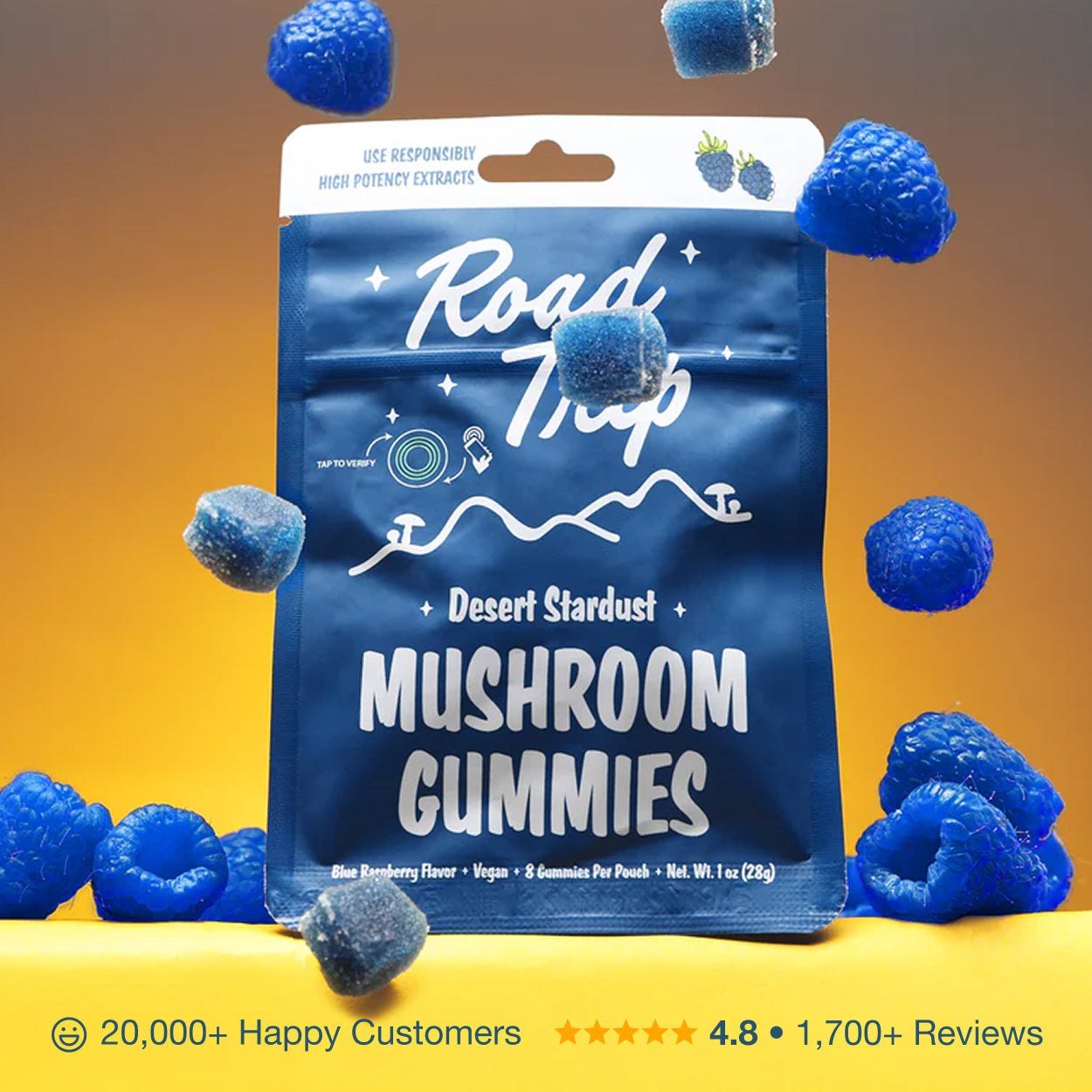 Desert Stardust Mushroom Gummies - Blue Raspberry Desert Stardust Mushroom Gummies - Blue Raspberry