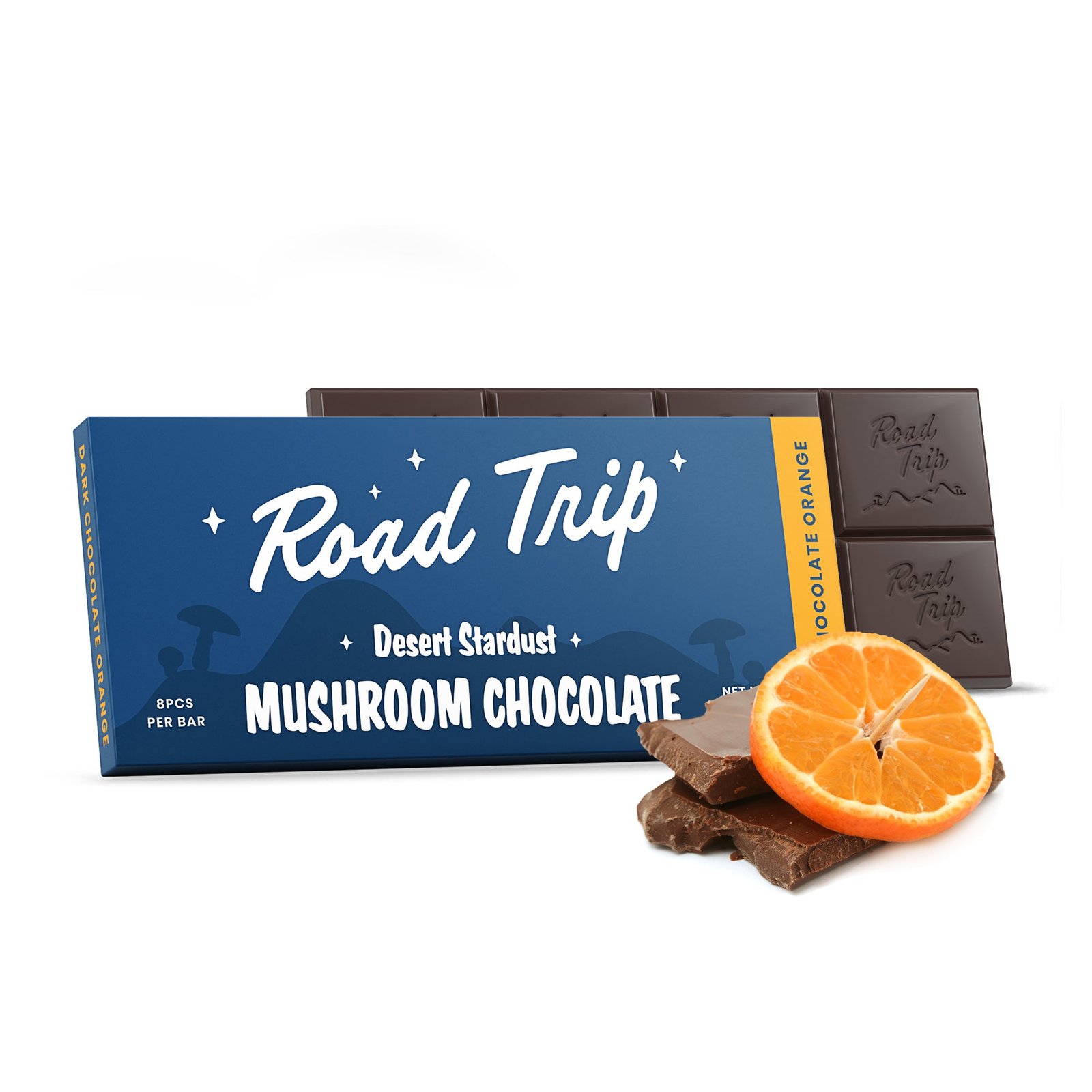 Desert Stardust Mushroom Chocolate Bar - Dark Chocolate Orange